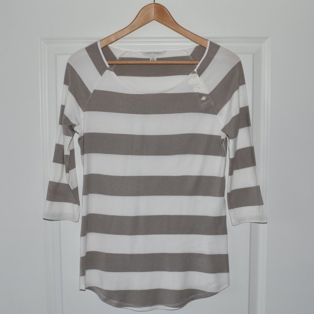 Banana Republic 3/4 Sleeve Stripped Top